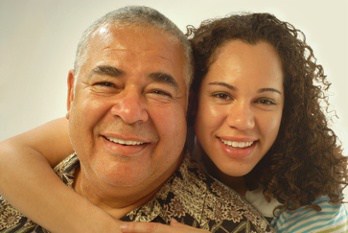 Smiling Woman and Elderly Man